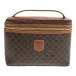 CELINE Celine [lay0155R] Macadam рисунок косметичка cosme сумка сумка кожа Италия Gold металлические принадлежности Brown Mini меньше сумка CH