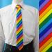  сделано в Японии галстук унисекс полиэстер рука принт Rainbow 2067-00015