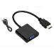 VGA HDMI изменение кабель VGA D-Sub (15 булавка ) VGA дисплей кабель (0.1m) черный стерео версия 