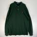  б/у одежда 90's/90 годы Polo bai Ralph Lauren Polo by Ralph Lauren олень. . рубашка-поло с длинным рукавом Logo вышивка 2 кнопка разрез L зеленый одноцветный 