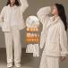 . покупка салон одежда пижама женский защищающий от холода простой передний воротник верх и низ в комплекте mo Como ko фланель спальная одежда .... теплый свободно .. часть магазин надеты 