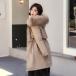  Mod's Coat coat outer lady's reverse side boa warm with a hood .[-at2900]