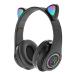 Amazing 7 Cats Ears LED Bluetooth Headphones, Active Noise Cancelling Headphones, Wireless Headsets Over Ear, 8Hours Playtime, Hi-Fi Stereo, Deep Ba