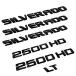 5-Piece 3D Raised and Strong Adhesive Decals Letters Badge Fit for Silverado LT 2500Hd - Gloss Black