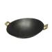 INTCHE Cast Iron Wok, Traditional Hand Hammered pan - Durable, with Cover and 2 Pot Ear, Open fire Pot, Kitchen Tools -43cm