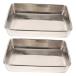 MAGICLULU 2pcs Rectangular Baking Dish Bread Pans for Baking Mini Tart Pans for Baking Mini Toaster Cooling Rack Pans Deep Roasting Pan Towel Storage