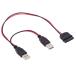 CY DC 5V USB двойной из SATA 15 булавка электрический кабель,2.5 дюймовый SATA HDD SSD диск Driver для, максимальный 5V