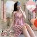  неглиже женский One-piece Cami cup имеется в клетку мини длина тонкий оборка кромка пижама спальная одежда салон одежда часть магазин надеты красивый . модный 