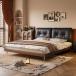 ���¹�͢���ʡ� DLCQIJI Vintage Leather Full Size Bed Frame, Upholstered Platfor