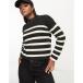  (Monki) ǥ ˥åȡ ȥåץ Knitted Jumper In Black And White Stripe (֥å/ۥ磻)