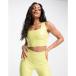  commando -(Commando) lady's bare top * tube top * cropped pants tops Co-Ord Faux Patent Leather Crop Top In Pastel Yellow ()