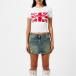 sini-dogo- knee (SINEAD GOREY) lady's bare top * tube top * cropped pants tops Sg Union Jack Tee (White)