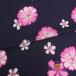  поли крепдешин ткань Sakura . листовка ( темно-синий / розовый ) 10cm единица измерения продается куском 
