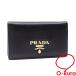  Prada card-case lady's black black safia-no leather 1MC122 card-case card inserting used 