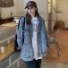  новый продукт Denim женский джинсовый жакет внешний casual свободно большой размер простой надеты .. Корея способ ходить на работу Street серия 