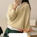  вязаный женский свитер Layered 2way осень-зима tops половина Zip длинный рукав с высоким воротником 