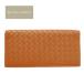  Bottega Veneta длинный кошелек BOTTEGA VENETA двойной бумажник сетка натуральная кожа orange 