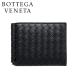  Bottega Veneta кошелек BOTTEGA VENETA зажим для денег складывающийся пополам . inserting натуральная кожа сетка чёрный черный 