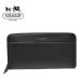  Coach мужской длинный кошелек COACH MENS натуральная кожа Cross серый n кожа раунд застежка-молния чёрный черный для мужчин и женщин [F74977 BLK][ outlet ][ бесплатная доставка ]
