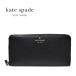 Kate Spade длинный кошелек Kate Spade раунд застежка-молния бумажник натуральная кожа чёрный черный [PWRU4938][ бесплатная доставка ]
