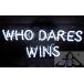  neon автограф WHO DARES WINS белый Британия знак стекло n.. узор табличка орнамент led табличка a магазинный иллюминация Cafe балка выполненный под заказ возможность 
