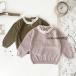  вязаный tops воротник оборка гонки осень осень-зима зима девочка baby младенец tops лента ребенок одежда Kids ребенок симпатичный модный теплый теплый 