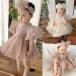  baby One-piece платье детский комбинезон девочка платье для церемоний chu-ru лента для волос детское платье половина день рождения костюм свадьба 1 лет день рождения 100 день .. три .