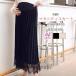  maternity skirt pleated skirt long height mi leak height slit high waist race production front postpartum combined use put on .. plain Valentine's Day 