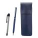  морщина кожа пенал синий metal Touch палка серебряный . тонкий поворотный шариковая ручка комплект синий SASL-ALST-PD04-L