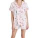 BedHead Pajamas Women's Let's Do Brunch Shorty PJ Set, Let's Do Brunch, Pink, Graphic, L¹͢