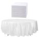 Upper Midland Products 12 Pcs 120" inch White Round Tablecloths Linen Polyester Fabric Cover Cloths for Wedding Party Reception Kitchen & D parallel imported goods 