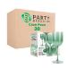PARTY BARGAINS 12oz Shatterproof Wine Glasses - Green Gold Rim, 30 Count, Elegant Plastic Wine Goblet for Pool Parties, Outdoors Receptions,¹͢