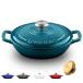 ROSSALLINI Signature Enameled Cast Iron Braiser, Non-Stick Serving Pot with Tight Fitting Lid for Perfect Roasting, Baking, Sauteing, Searin¹͢