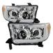 CARPART4U - LED Light Tube DRL Headlights for Toyota Tundra 07-13 Sequoia 08-13 - Chrome/Clear Lens¹͢