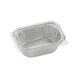  large black industry aluminium container disposable cake type rectangle approximately 10×7cm No.4436-P 10 sheets insertion transparent cover attaching silver 