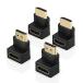 ELUTENG HDMI L�^ �R�l�N�^ 3D�Ή� 4�_�Z�b�g HDMI �ϊ��A�_�v�^ l�� HDMI �����R�l�N�^ 90�x * 270�x �I�X ���X 4K 30Hz HDMI ���p �A�_�v�^ HDMI2.0 �ϊ� �G�N