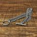 Vintage Mexican Silver Double Link Chain Bracelet Vintage meki олень n серебряный 2 объединенный цепь meki олень n браслет кривошип Class p поперечная балка крыши MEXICO печать 