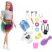 ¹͢ʡ Barbie Leopard Rainbow Hair Doll (Blonde)Color-change Hair Feature, 16 Hair  Fashion Accessories Brush, Fashion Tops, Cat Ears