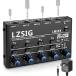 LZSIG Mini Audio Mixer,Stereo Line Mixer for Sub-Mixing,Ultra Low-Noise,4-Channel,Microphone Independent Control, 1/4