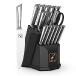 Knife Set, imarku 16 PCS Kitchen Knife Set with Block, High Carbon Stainless Steel Ultra Sharp Knife Block Set with Hollow Handle and Removable Block,