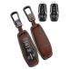 for Ford Key Fob Cover Case Metal Shell with Leather Keyless Entry Car Smart Keys Protect Keychain Compatible Mustang F150 Fusion Explorer MKZ MKX MKC