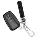 Car Key Fob Cover Compatible with Toyota Smart Key,Stylish Key Fob Protector with Wristlet Keychain  Anti-Lost D Ring (Black)