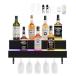 ¹͢ʡ Dethan 2 Tier 24 Inch LED Lighted Liquor Bottle Display Shelf - Wall-Mounted Wine Rack with Multi-Color App  Remote Control,