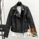  Rider's lady's jacket PU leather Rider's lady's outer leather jacket blouson tops autumn winter casual ko-te