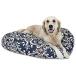 [ free shipping ]Navy Blue French Quarter Large Round Indoor Outdoor Pet Dog Bed With Remova
