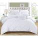 ̵(King, White) - Chic Home 10 Piece Hannah Pinch Pleated, ruffled and pleate