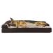 [ free shipping ]Furhaven Pet Bed for Dogs and Cats - Two-Tone Faux Fur and Suede L-Shaped C