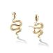 BENEIGE Women Gold Snake Stud Earrings with Cubic Zircon 14K Gold Plated Snake Post Earring Dainty Earrings Hypoallergenic for Women