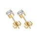 1 Pair Implant Grade Titanium Stud Earrings Set Hypoallergenic 4mm Cubic Zirconia Gold Earrings for Women Girls for Men for Sensitive Ear