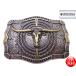MONTANA Silver Smiths USA USA Ropin Ready LONGHORN дикий цветок длинный звуковой сигнал пряжка 45mm ширина отвечающий цветок en серый b.. обработка 